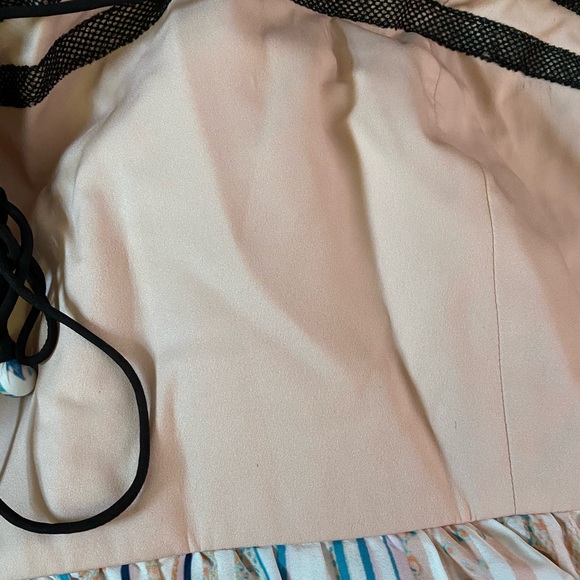 Anthropologie Abstract Pleated Midi Adjustable tie straps Dress XL new - Picture 6 of 10